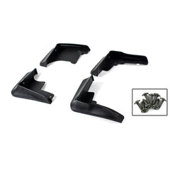 2018-2024 Camry SE/XSE 4-Piece Splash Guards — four splash guards and mounting screws laid out