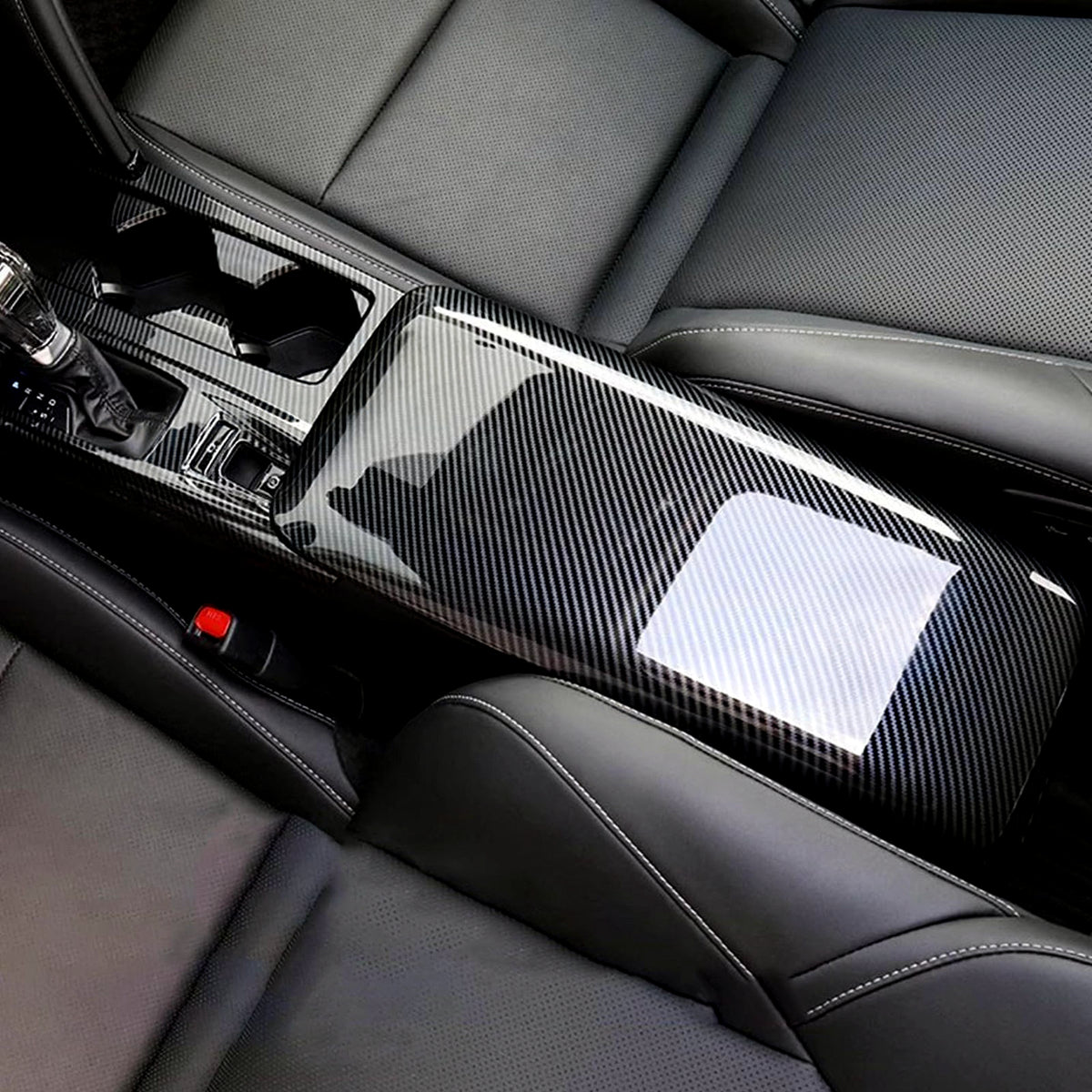 KRVN Carbon Fiber-Look Center Console Armrest Cover [For 2025-2026 Toyota Camry]