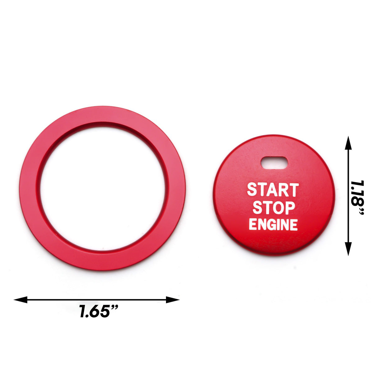KRVN Red Aluminum Push-Start Button Cover & Ring for 2018-2026 Toyota Camry — view 7