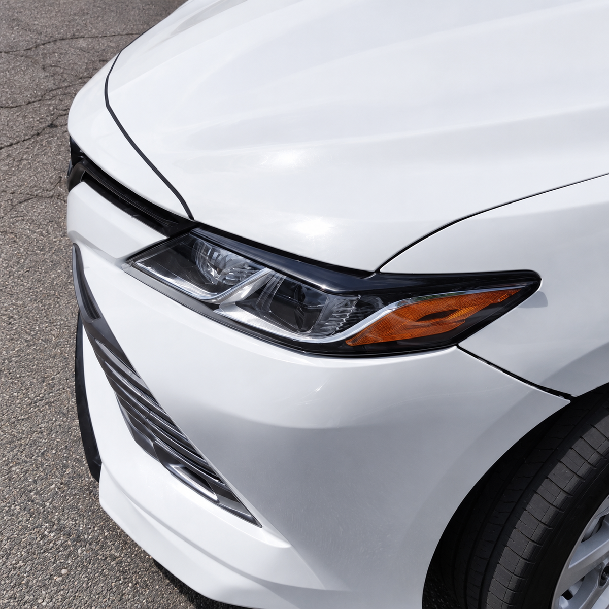 KRVN Gloss Black Headlight Eyelid Covers for 2018-2024 Toyota Camry