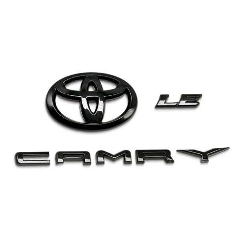 KRVN Gloss Black Rear Emblem Overlay Kit — 2018–2024 Toyota Camry LE/SE/XSE — product view 2 of 14