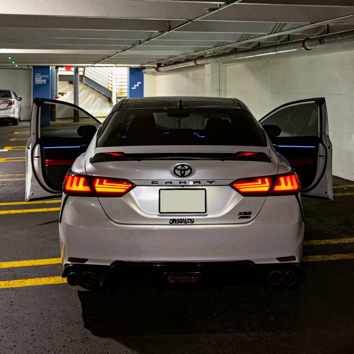 KRVN Gloss Black Rear Emblem Overlay Kit — 2018–2024 Toyota Camry LE/SE/XSE — product view 6 of 14