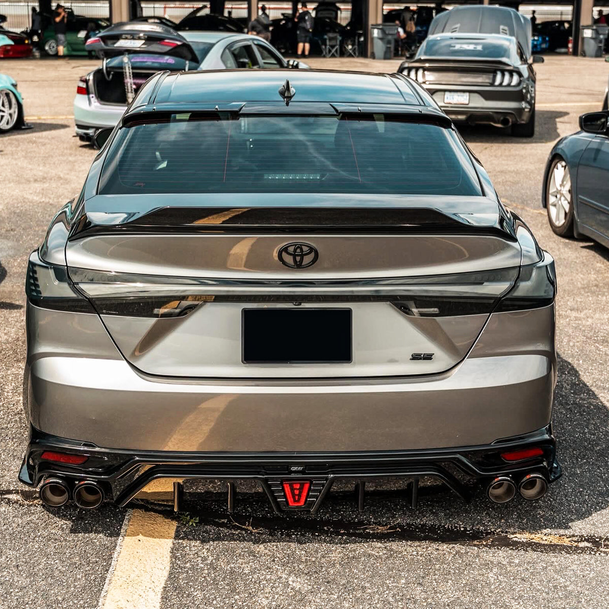 KRVN Gloss Black Rear Emblem Overlay Kit — 2018–2024 Toyota Camry LE/SE/XSE — product view 10 of 14