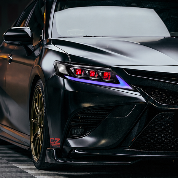 2018-2024 Toyota Camry with KRVN 6-lens red devil-eye LED headlights