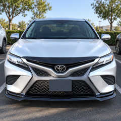 2018-2024 Camry SE/XSE/TRD Upper Front Bumper Garnish — upper bumper garnish installed, straight front view