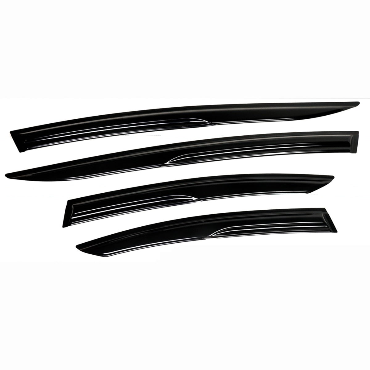 2023-2026 Toyota Prius Mugen-style gloss-black window visors, product and installed view 2