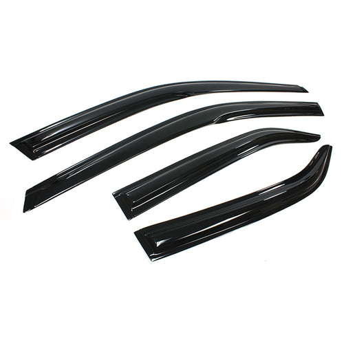 2012-2014 Camry Mugen-Style 3D Wavy Window Visors — four Mugen-style Camry rain guards laid out
