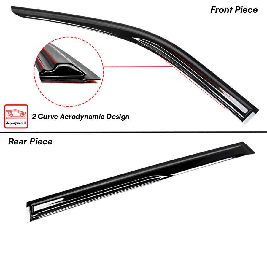 KRVN Mugen-Style 3D Wavy Window Visors [For 2020-2026 Toyota Highlander]