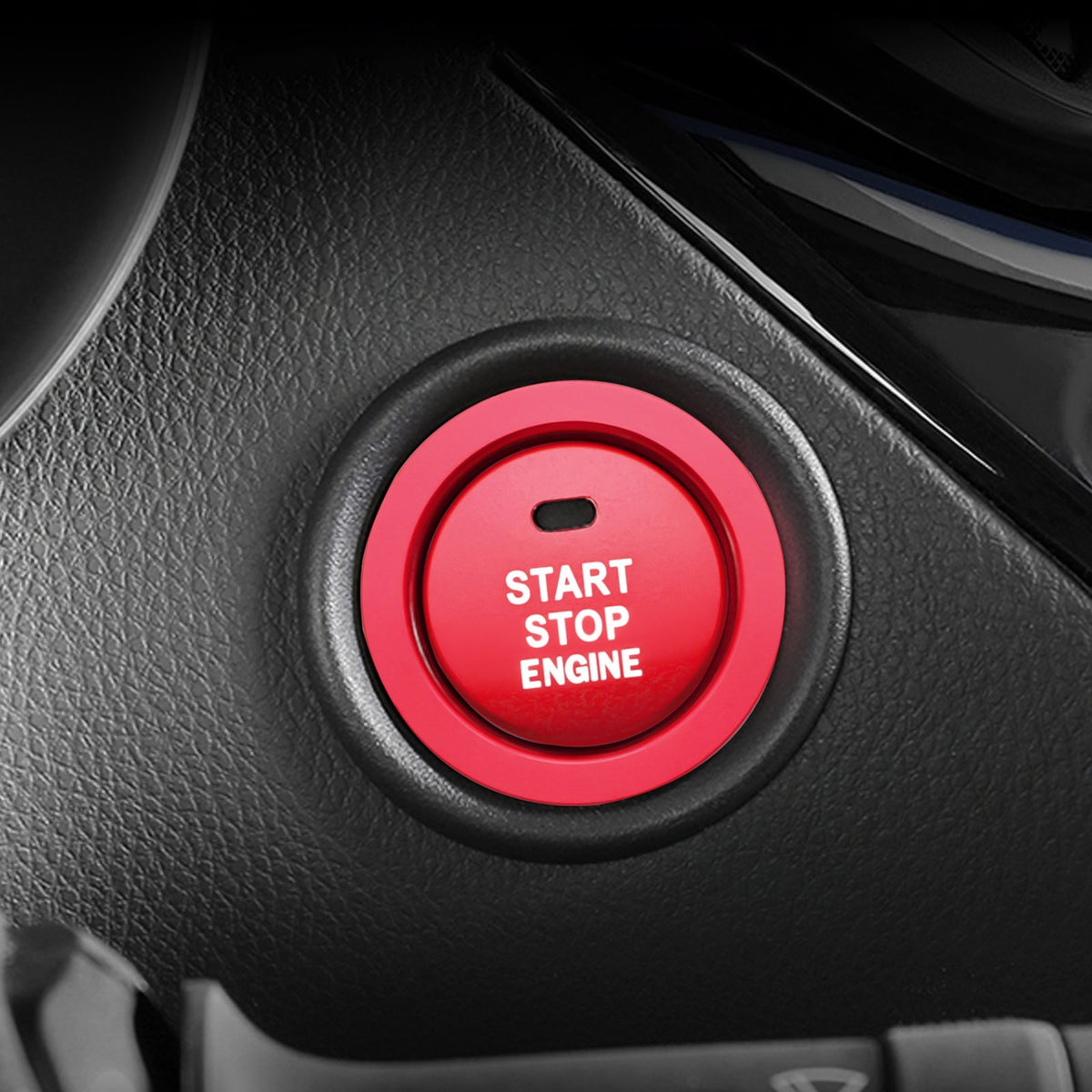 KRVN Red Aluminum Push-Start Button Cover & Ring for 2018-2026 Toyota Camry — view 3