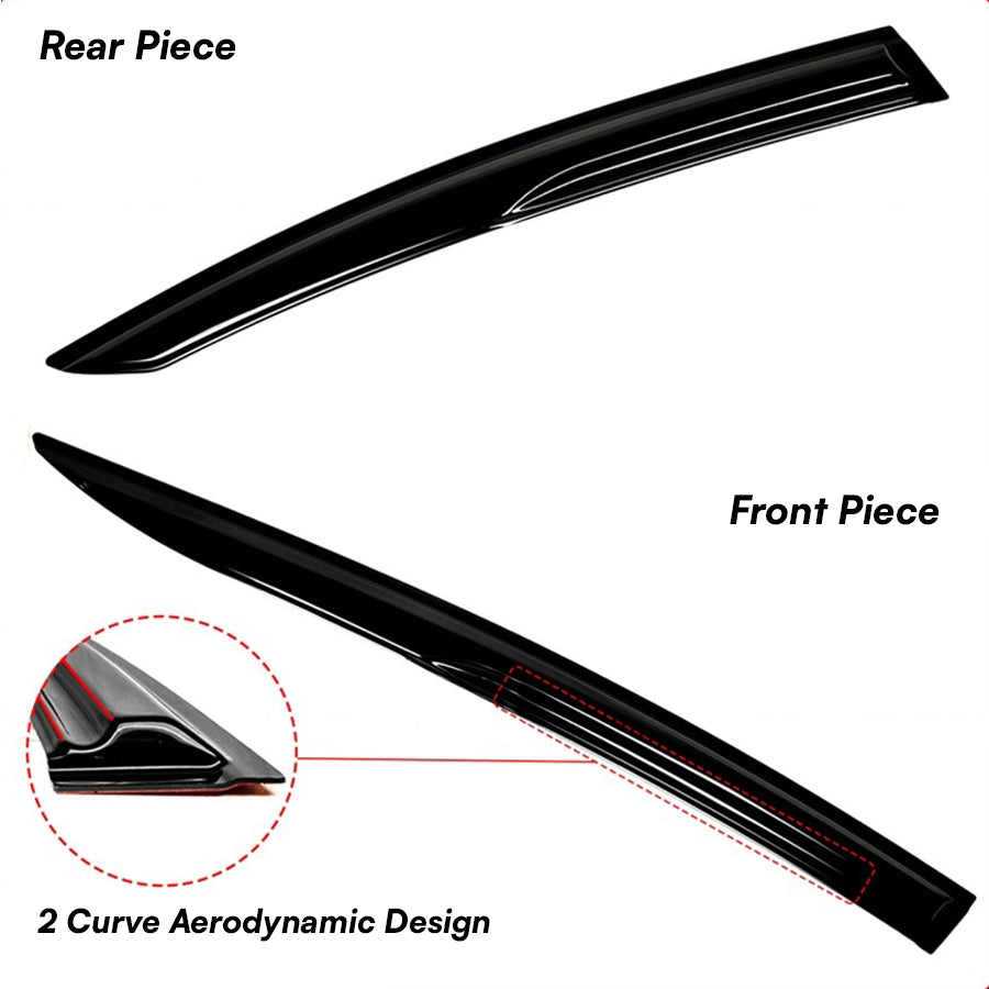 2023-2026 Toyota Prius Mugen-style gloss-black window visors, product and installed view 5