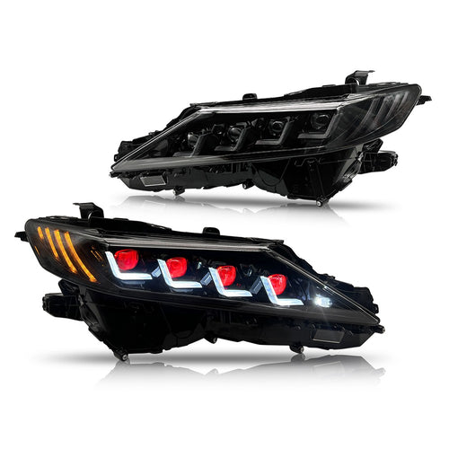 KRVN 8-Lens Quad-Beam Red Devil-Eye LED Headlights [For 2018-2024 Toyota Camry]