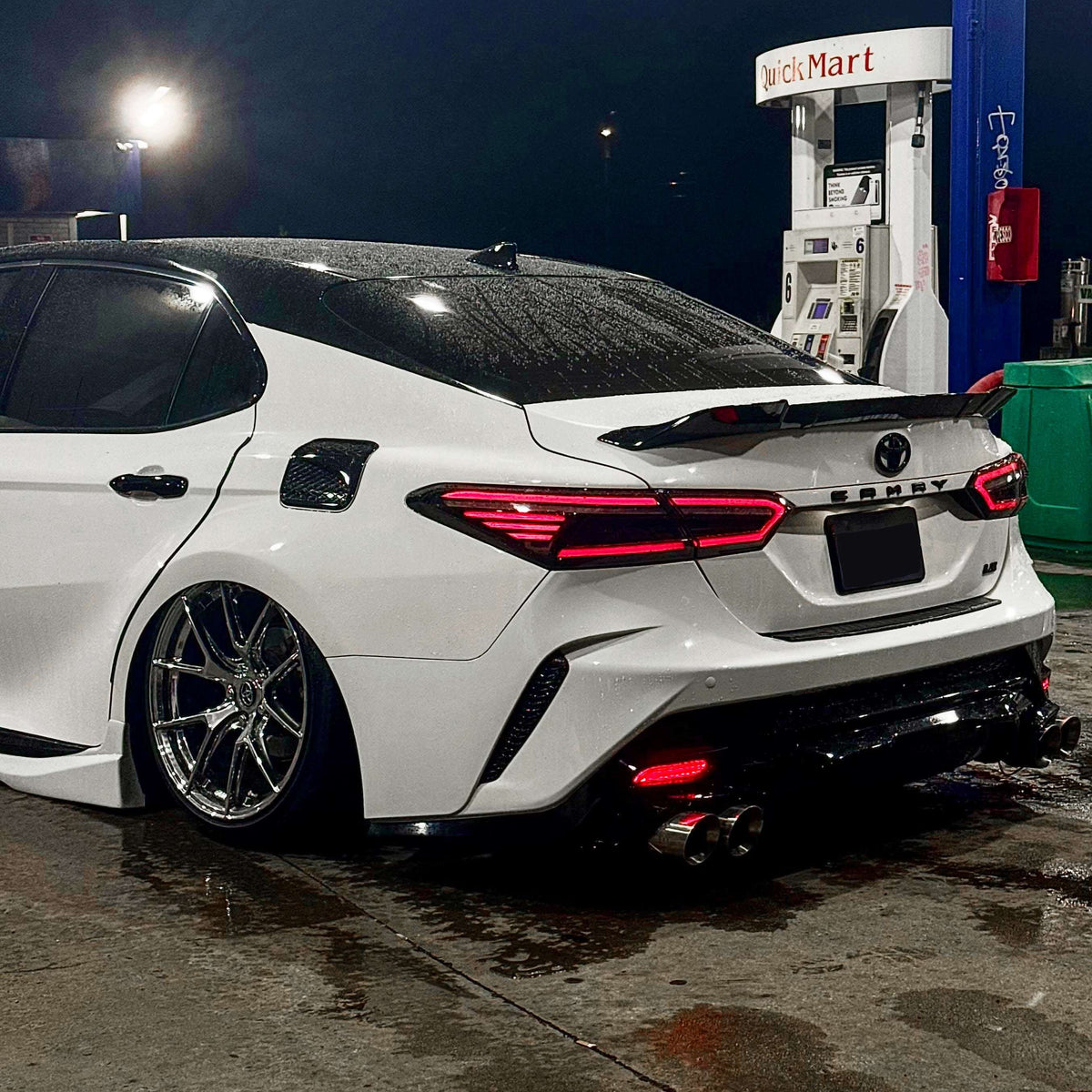 KRVN Carbon Fiber Look Fuel Door Cover Trim — 2018–2024 Toyota Camry — view 3