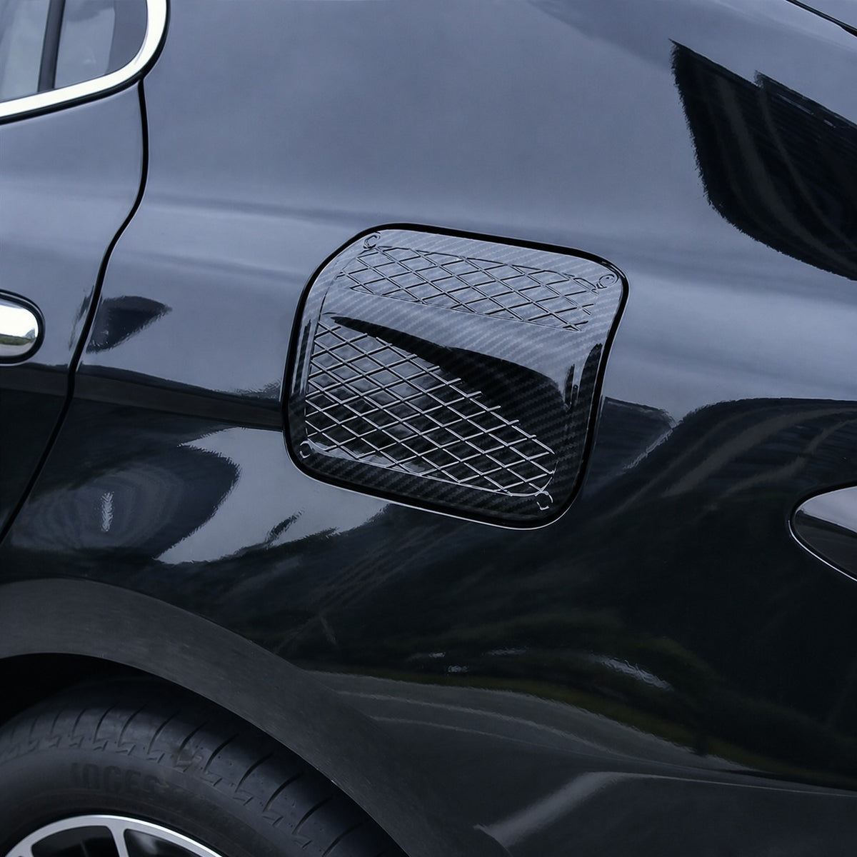 KRVN Carbon Fiber Look Fuel Door Cover Trim — 2018–2024 Toyota Camry — view 4