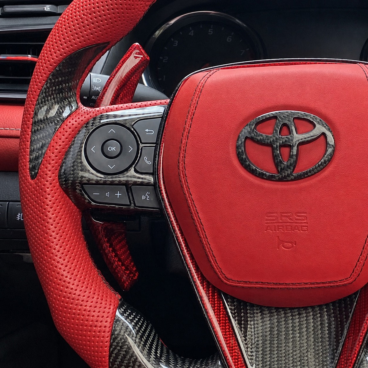 KRVN Carbon Fiber Paddle Shifter Extensions for 25-26 Camry SE/XSE & Nightshade