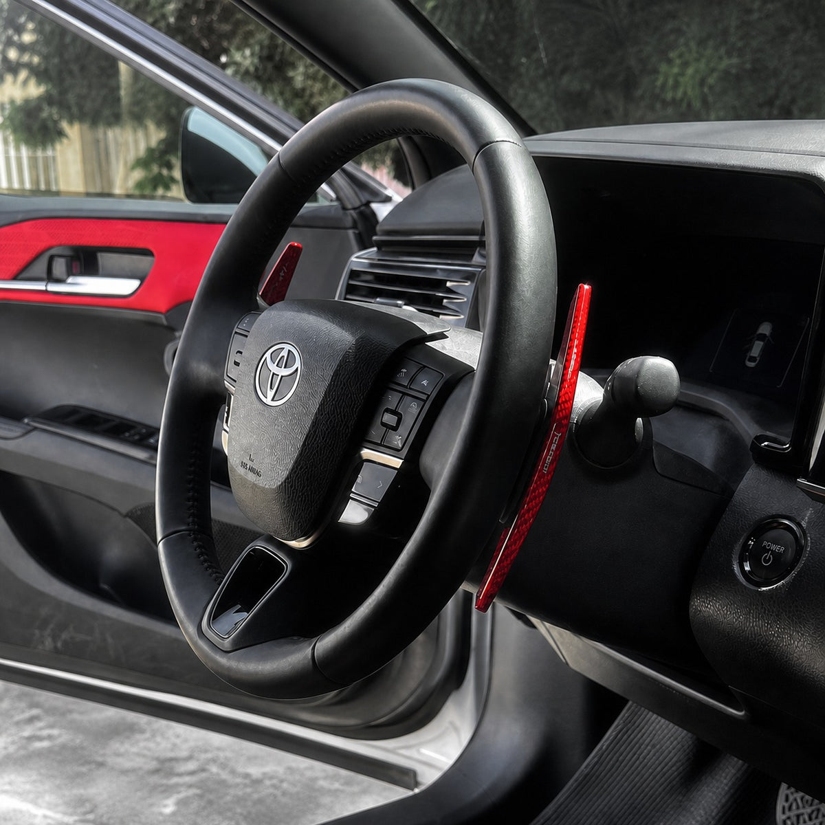 KRVN Carbon Fiber Paddle Shifter Extensions for 2018-2024 Toyota Camry — view 5
