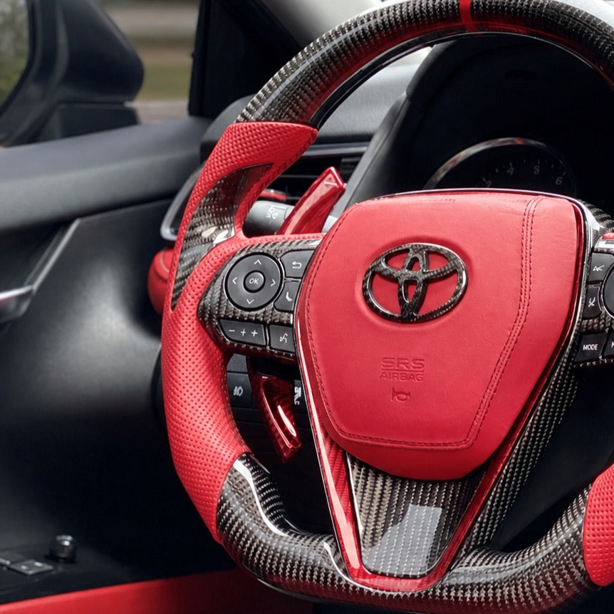 KRVN Carbon Fiber Paddle Shifter Extensions for 2018-2024 Toyota Camry — view 13