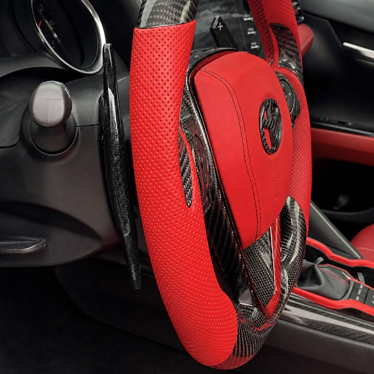 KRVN Carbon Fiber Paddle Shifter Extensions for 2018-2024 Toyota Camry — view 19
