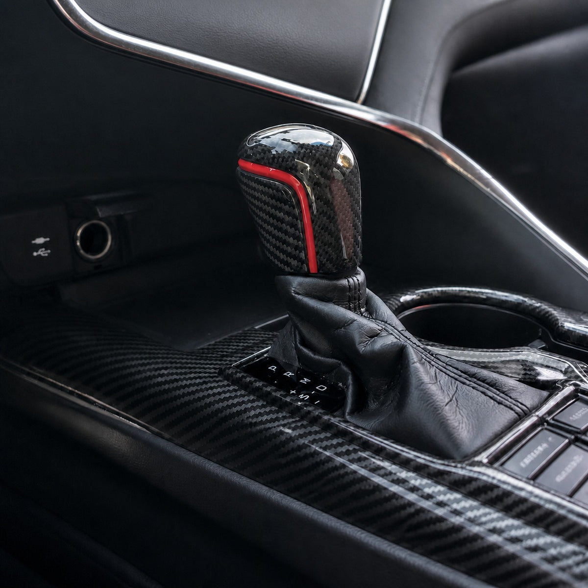 KRVN Carbon Fiber Automatic Shift Knob for 2018-2024 Toyota Camry — view 4