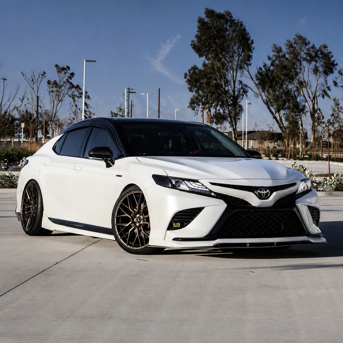 KRVN Clip-On Black-Trim Window Visors for 2018-2024 Toyota Camry — view 3