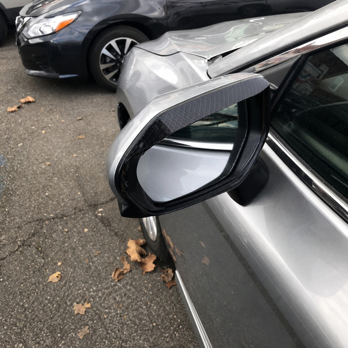 KRVN Carbon Fiber-Look Side Mirror Rain Visors [For 2018-2026 Toyota Camry]
