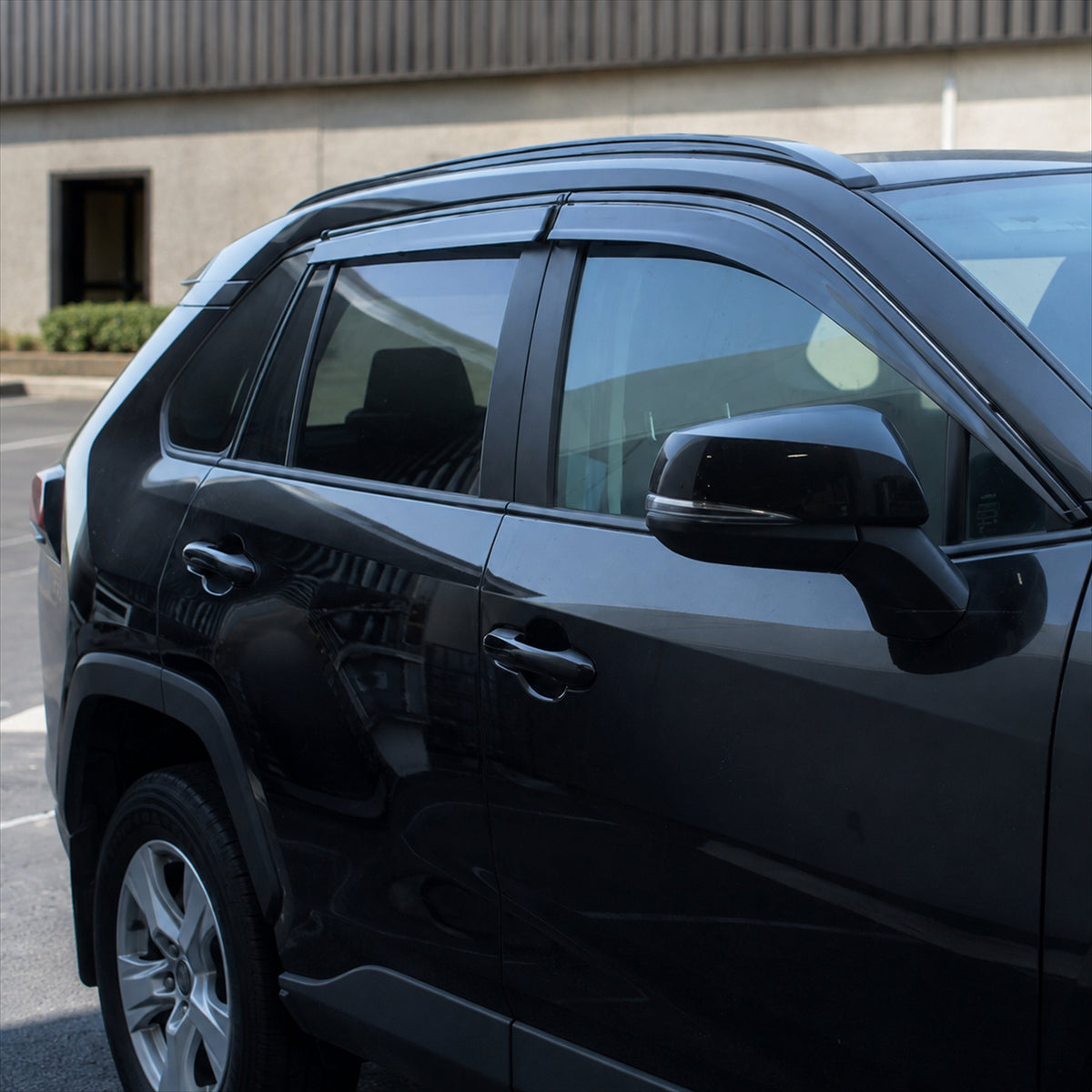 2019-2025 Toyota RAV4 light-smoked 4-piece window visors, product and installed view 3