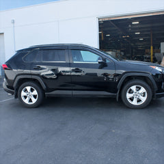 2019-2025 Toyota RAV4 light-smoked 4-piece window visors, product and installed view 4