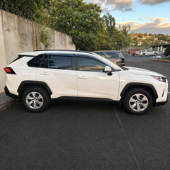 2019-2025 Toyota RAV4 light-smoked 4-piece window visors, product and installed view 14