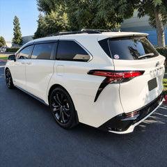 2021-2026 Toyota Sienna chrome-trim 4-piece window visors, product and installed view 5