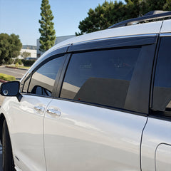 2021-2026 Toyota Sienna chrome-trim 4-piece window visors, product and installed view 7