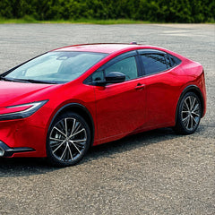2023-2026 Toyota Prius low-profile 4-piece window visors, product and installed view 4