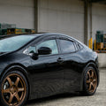 2023-2026 Toyota Prius Mugen-style gloss-black window visors, product and installed view 1