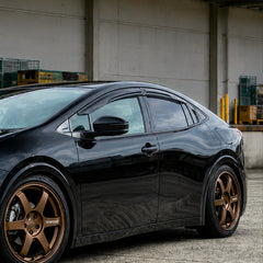 2023-2026 Toyota Prius Mugen-style gloss-black window visors, product and installed view 1
