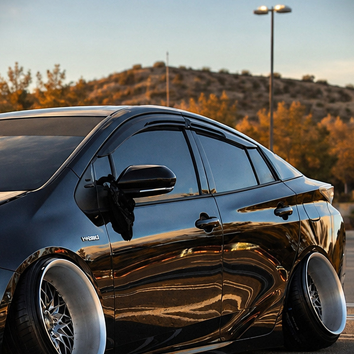 KRVN Mugen-Style 3D Wavy Window Visors [For 2016-2022 Toyota Prius]