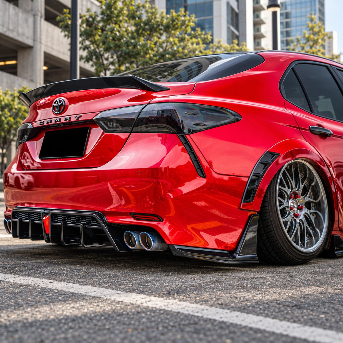2018-2024 Toyota Camry SE/XSE with YOFER V2 LED rear diffuser and winglet corner spats