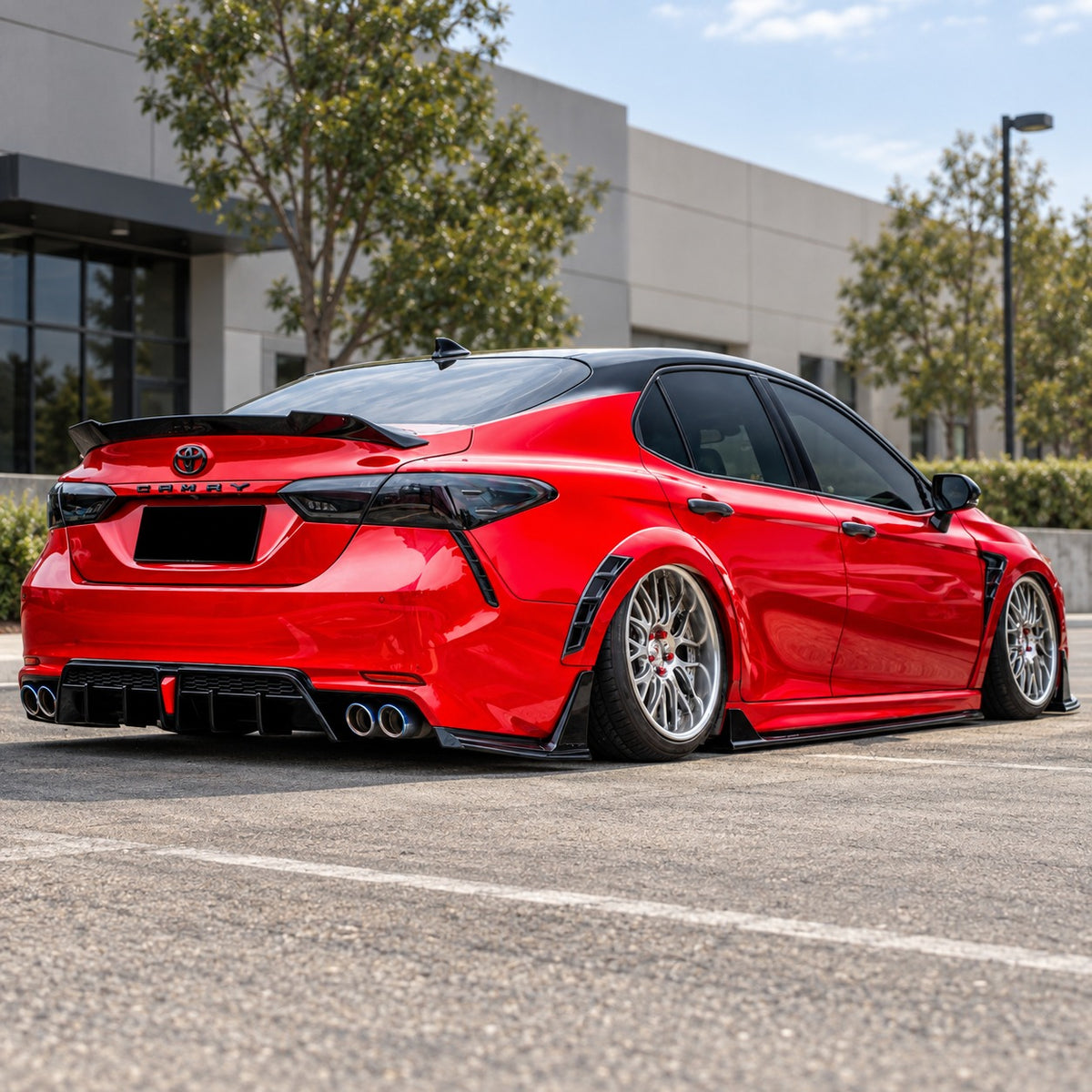 YOFER V2 LED Rear Diffuser + Winglet Corner Spats [For 2018-2024 Toyota Camry SE/XSE]