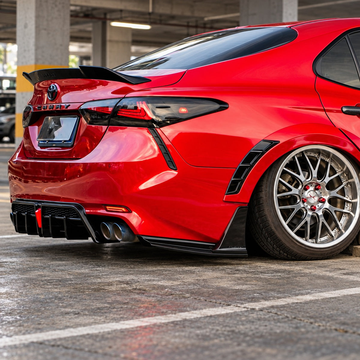 YOFER V2 LED Rear Diffuser + Winglet Corner Spats [For 2018-2024 Toyota Camry SE/XSE]
