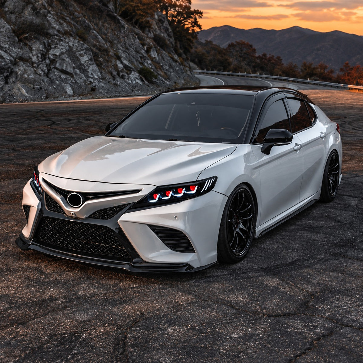 KRVN 8-Lens Quad-Beam Red Devil-Eye LED Headlights [For 2018-2024 Toyota Camry]