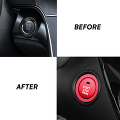 KRVN Red Aluminum Push-Start Button Cover & Ring for 2018-2026 Toyota Camry — view 5