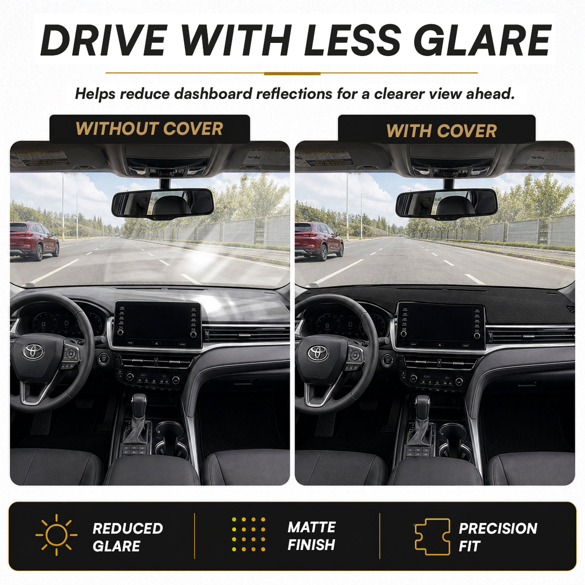 KRVN Dashboard Mat — 2025–2026 Toyota Camry (Without HUD) — view 6