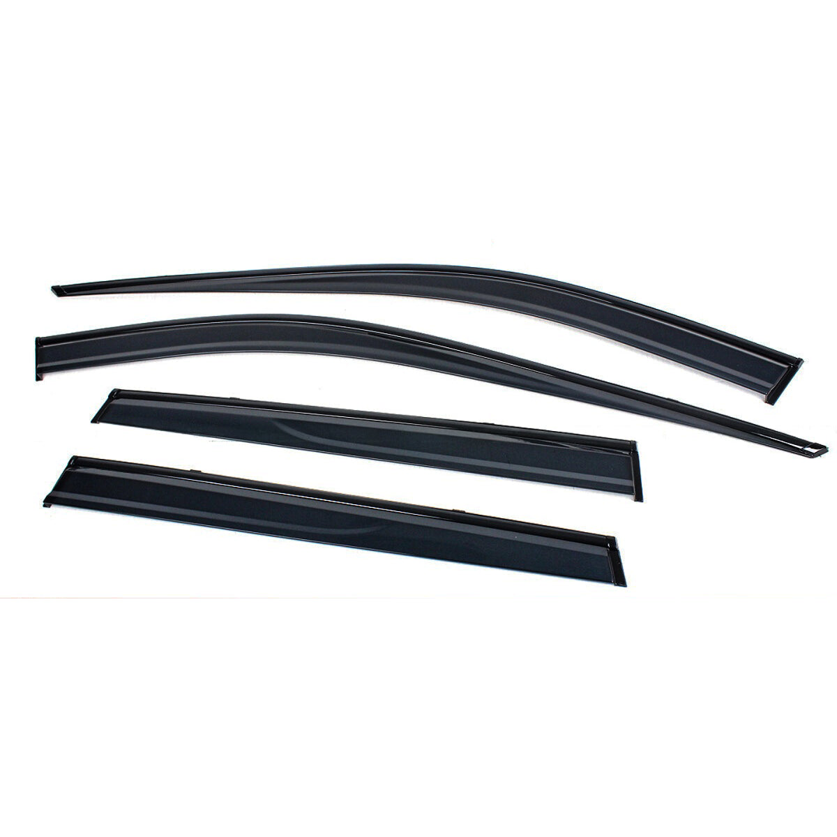 2019-2025 Toyota RAV4 light-smoked 4-piece window visors, product and installed view 2