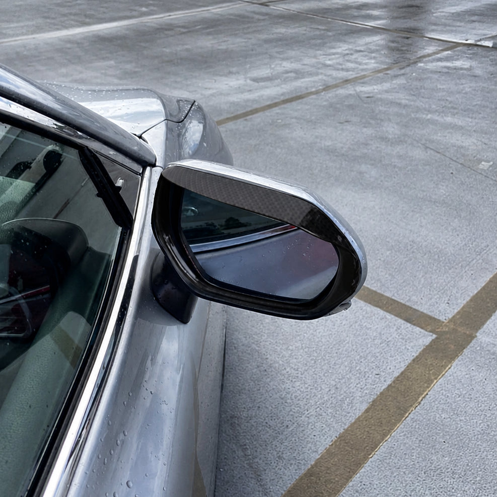 KRVN Carbon Fiber-Look Side Mirror Rain Visors [For 2018-2026 Toyota Camry]