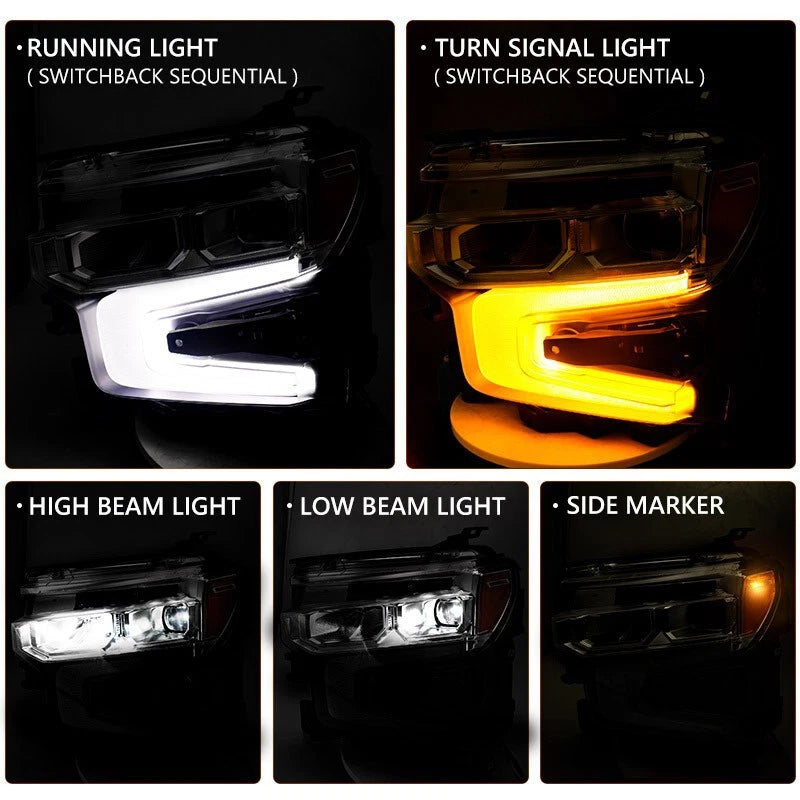 Black Bezel LED Headlight For 2022-2026 Chevy Silverado 1500 LT/RST (Left+Right)