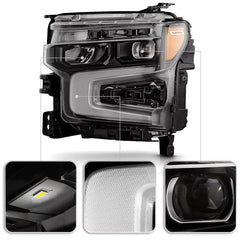 Black Bezel LED Headlight For 2022-2026 Chevy Silverado 1500 LT/RST (Left+Right)