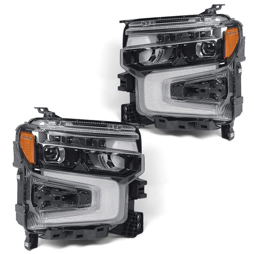Black Bezel LED Headlight For 2022-2026 Chevy Silverado 1500 LT/RST (Left+Right)