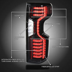 KRVN Cyber-Black Full LED Tail Lights [For Silverado]