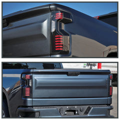 KRVN Cyber-Black Full LED Tail Lights [For Silverado]