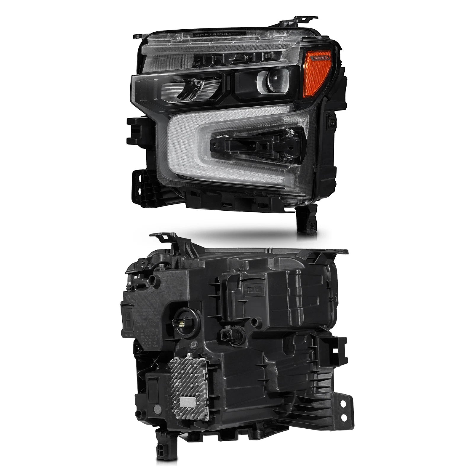 Black Bezel LED Headlight For 2022-2026 Chevy Silverado 1500 LT/RST (Left+Right)