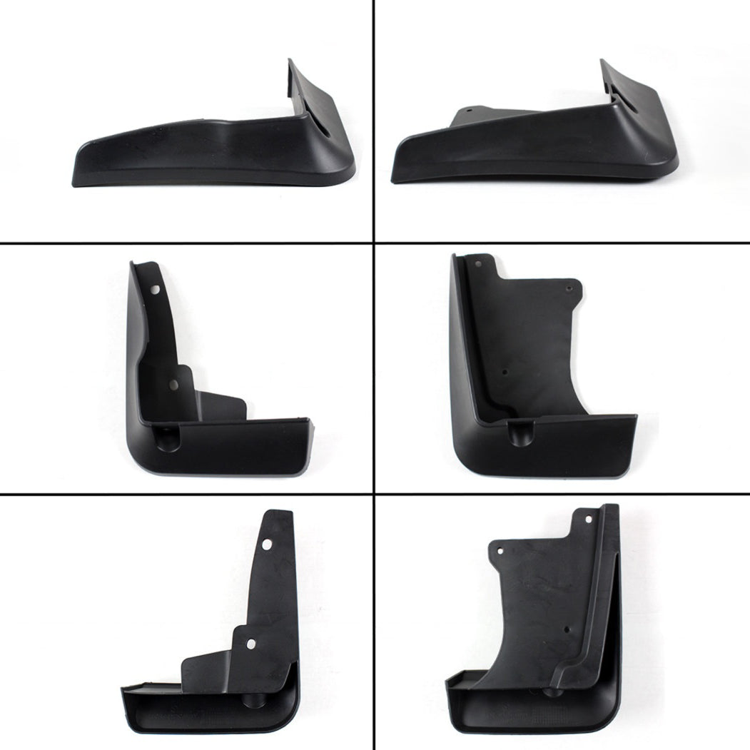 2018-2024 Camry SE/XSE 4-Piece Splash Guards — front and rear splash-guard shapes, product views