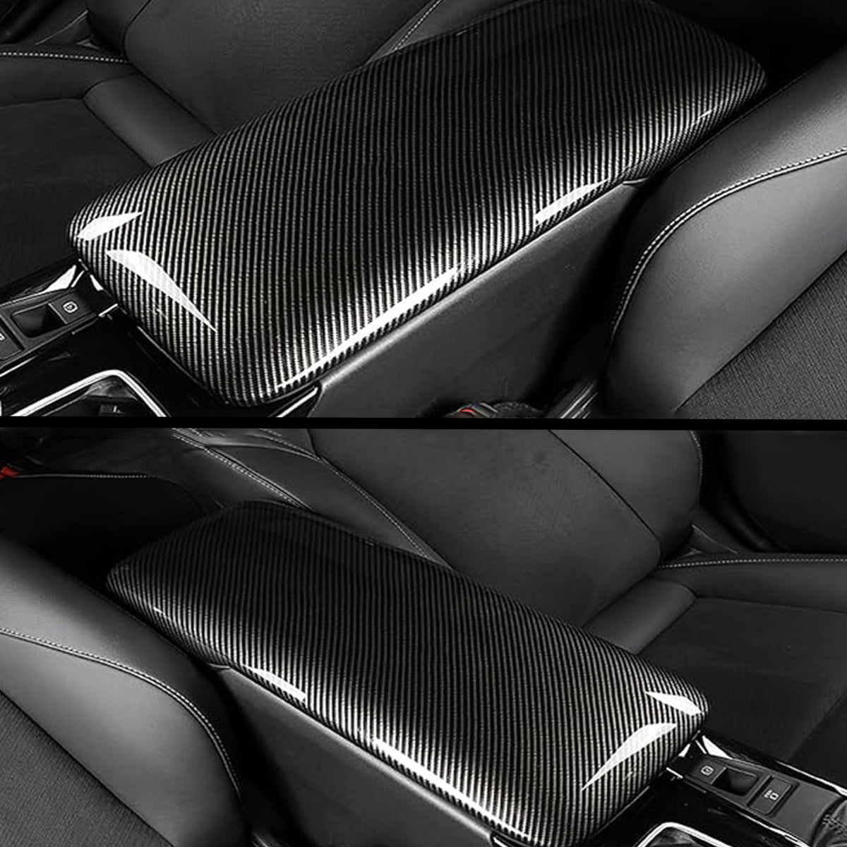 KRVN Carbon Fiber-Look Center Console Armrest Cover [For 2025-2026 Toyota Camry]